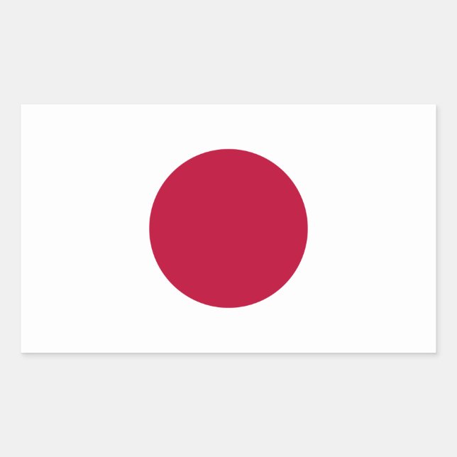 Japan Flag: Hinomaru, Nisshōki, Red Rising Sun Rectangular Sticker (Front)