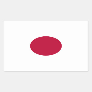 Japan Flag: Hinomaru, Nisshōki, Red Rising Sun Rectangular Sticker
