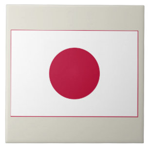 Japan Flag: Hinomaru, Nisshōki, Red Rising Sun Tile