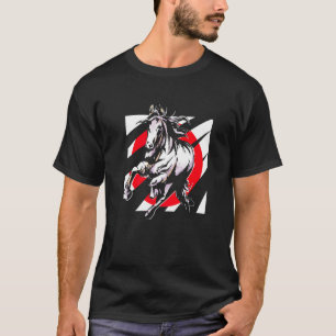Japan Flag Horse Riding Equestrian Sport Saddle Ho T-Shirt