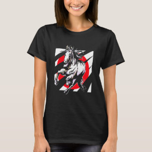 Japan Flag Horse Riding Equestrian Sport Saddle Ho T-Shirt