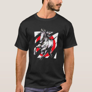 Japan Flag Horse Riding Equestrian Sport Saddle Ho T-Shirt