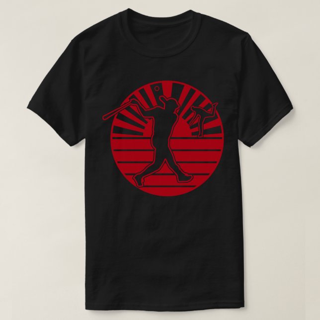 Japan Flag Japanese Baseball Rising Sun Home Run D T-Shirt (Design Front)