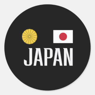 Japan Flag Japanese Footbyll Soccer Fan Men Women Classic Round Sticker