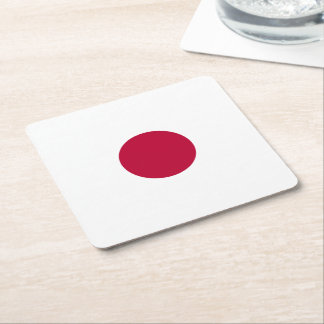 Japan Flag: Land of Rising Sun, Hinomaru, Nisshōki Square Paper Coaster