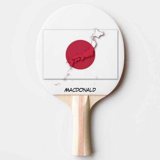 JAPAN FLAG & MAP Hinomaru Personalised Ping Pong Paddle (Front)