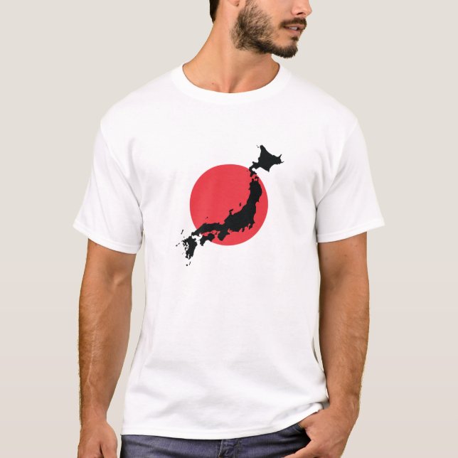 Japan Flag Map Outline T-Shirt (Front)