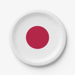 Japan Flag Paper Plate