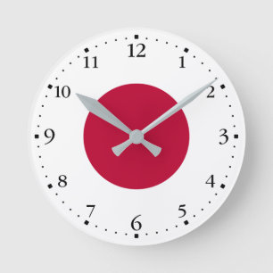 Japan Flag Round Clock