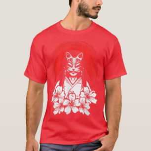 Japan Flag Sakura Cherry Blossom Tree Japanese Art T-Shirt