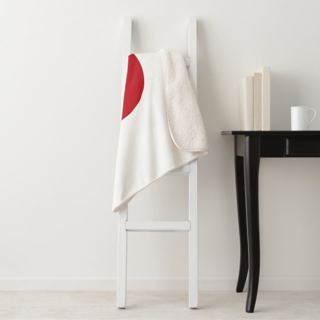 Japan flag sherpa blanket (In Situ)