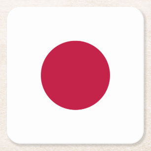 Japan Flag Square Paper Coaster