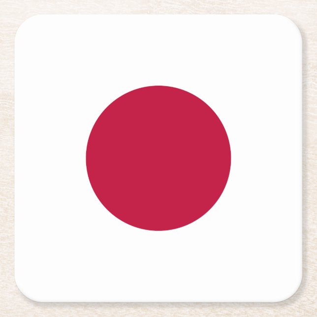 Japan Flag Square Paper Coaster (Front)