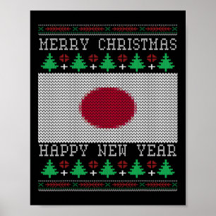 Japan Flag Ugly Christmas Poster
