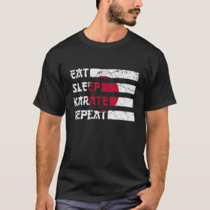 Japan Flag Vintage Eat Sleep Karate Repeat Vintage T-Shirt