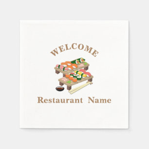 Japan food restaurant Chef welcome sushi Personali Napkin