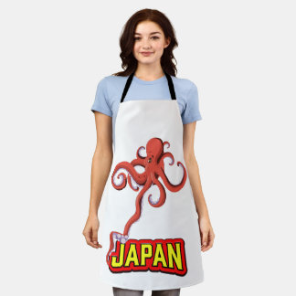 Japan Giant Squid cartoon Apron