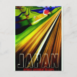 Japan Government Railways Vintage Travel Poster Postcard