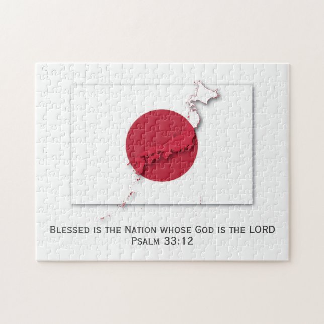 JAPAN | Hinomaru | Blessed Nation | JAPANESE FLAG Jigsaw Puzzle (Horizontal)