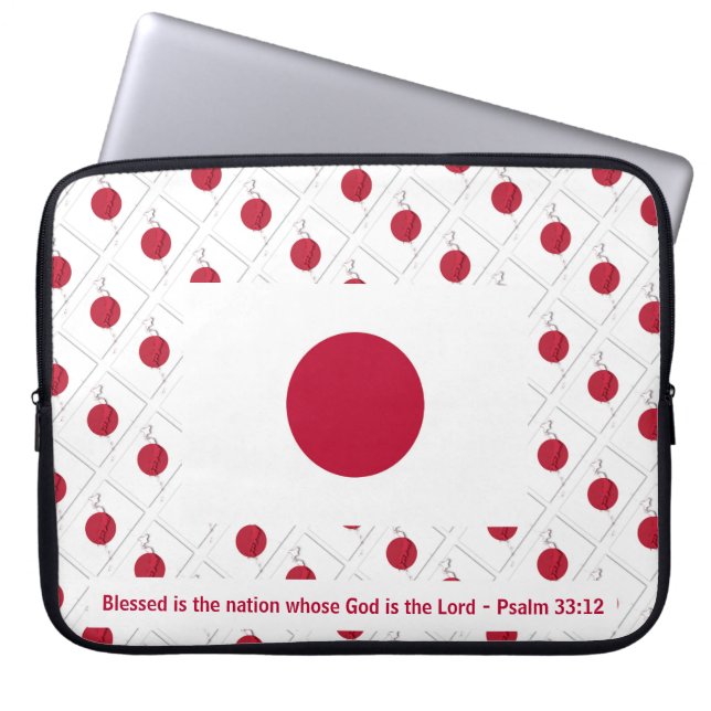 JAPAN HINOMARU Blessed Nation Psalm 33:12 Laptop Sleeve (Front)