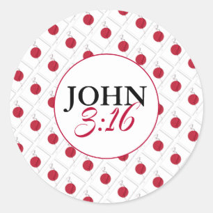 JAPAN HINOMARU God So Loved The World John 3:16 Classic Round Sticker