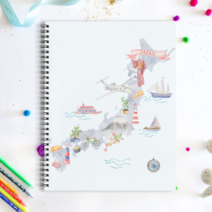 Japan Illustrated Map Notebook