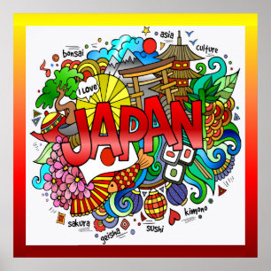 Japan Illustration Art Poster
