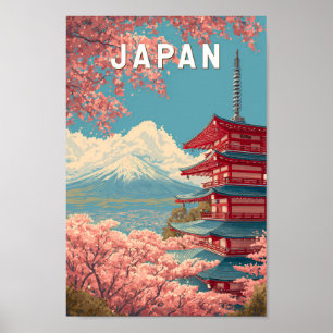 Japan Illustration Travel Art Vintage Poster