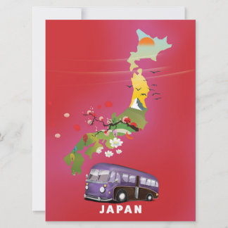 Japan Illustration travel poster. Invitation