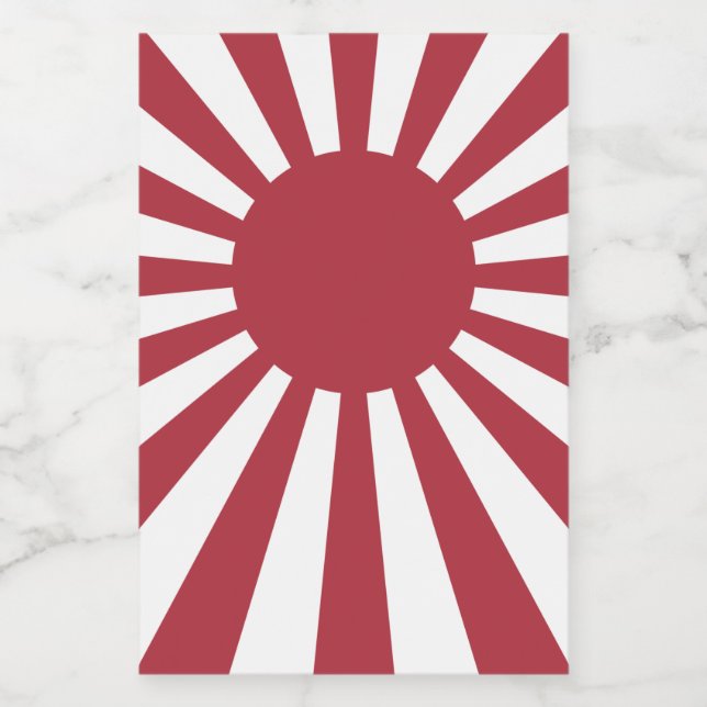 Japan Imperial Rising Sun Flag, Edo to WW2 Food Label (Single Label)