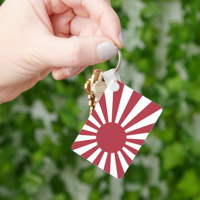 Japan Imperial Rising Sun Flag, Edo to WW2 Key Ring (Hand)