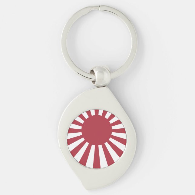 Japan Imperial Rising Sun Flag, Edo to WW2 Key Ring (Front)