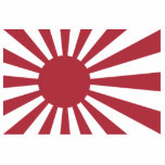 Japan Imperial Rising Sun Flag, Edo to WW2 Photo Sculpture Magnet<br><div class="desc">The Rising Sun Flag is a Japanese flag (???, Kyokujitsu-ki) that consists of a red disc and sixteen red rays emanating from the disc. Like the Japanese national flag, the Rising Sun Flag symbolizes the sun. The flag was originally used by feudal warlords in Japan during the Edo period. It...</div>