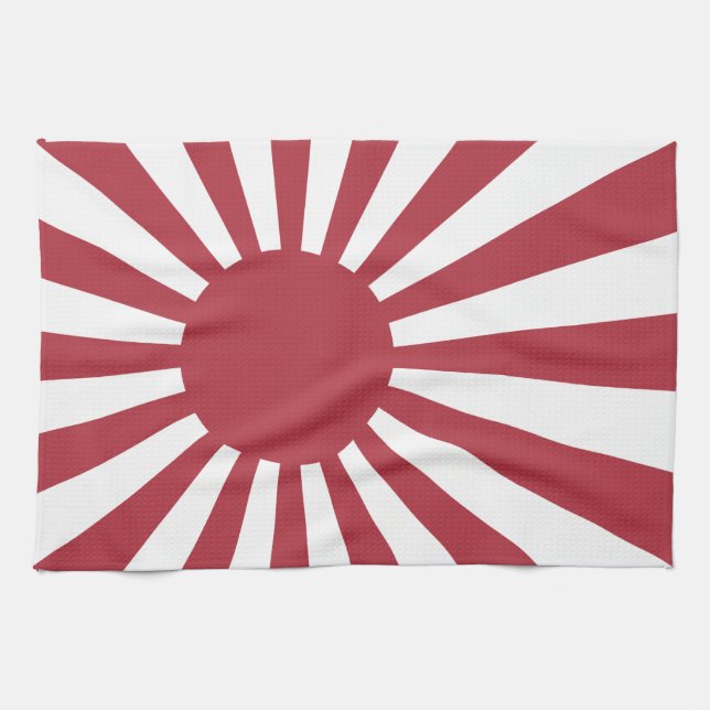 Japan Imperial Rising Sun Flag, Edo to WW2 Tea Towel (Horizontal)