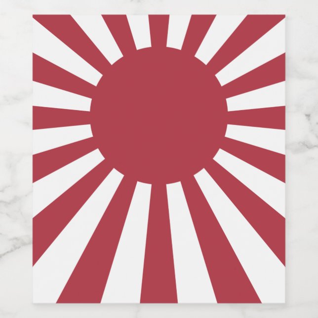 Japan Imperial Rising Sun Flag, Edo to WW2 Wine Label (Single Label)