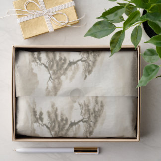 Japan Ink Landscape Minimal Misty Mountain Tissue Paper