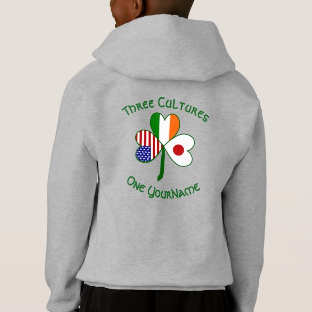 Japan Ireland USA Shamrock Flag Personalised  (Back)