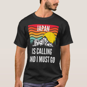 Japan Is Calling And I Must Go, Wavy Sunset Design T-Shirt