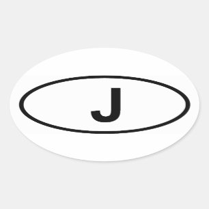 Japan "J" Oval Sticker