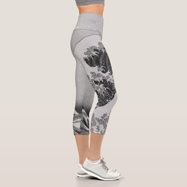 Japan - Japanese Art (Great Wave off Kanagawa)  Capri Leggings (Right)