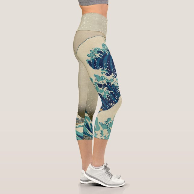 Japan - Japanese Art (Great Wave off Kanagawa)  Capri Leggings (Right)