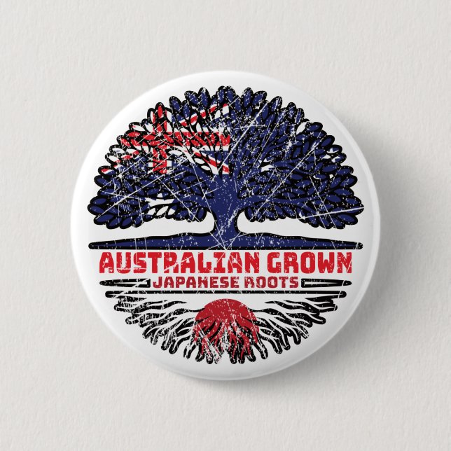 Japan Japanese Australian Australia Tree Roots 6 Cm Round Badge (Front)