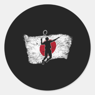 Japan Japanese Flag Dminton Classic Round Sticker