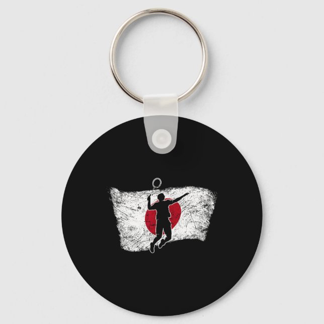 Japan Japanese Flag Dminton  Key Ring (Front)