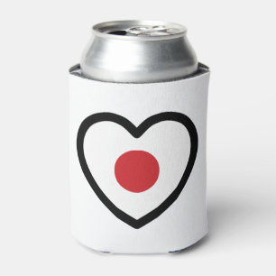 Japan   Japanese Flag Heart Can Cooler