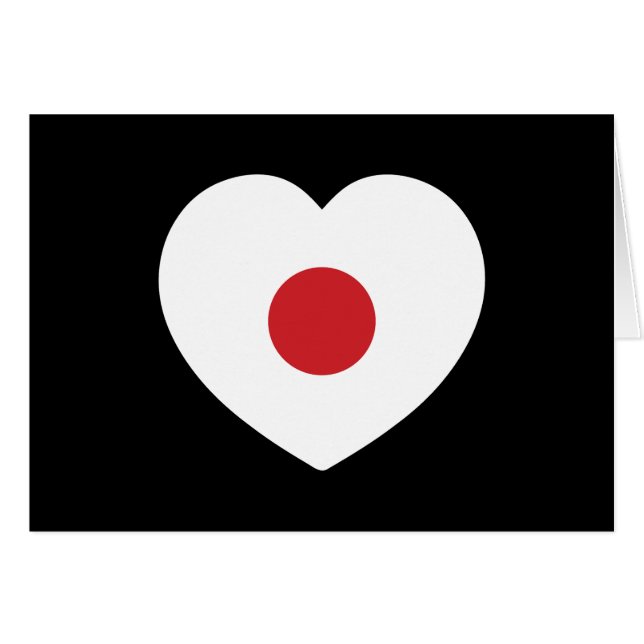 Japan | Japanese Flag Heart Cards (Front Horizontal)
