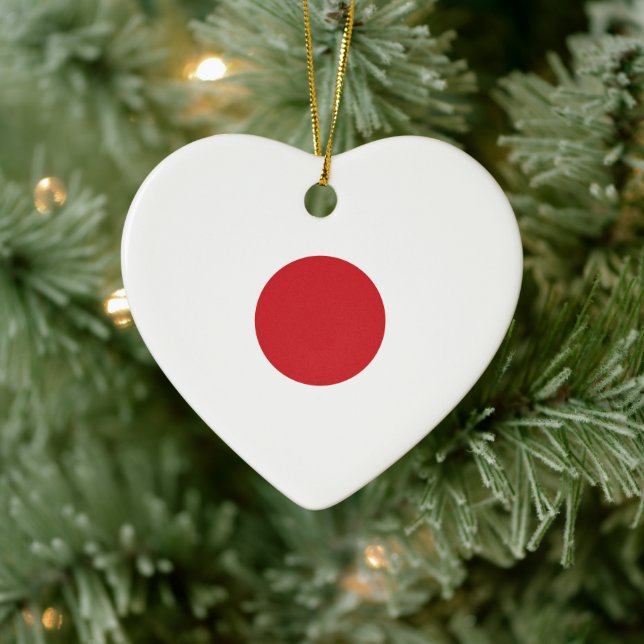 Japan | Japanese Flag Heart Ceramic Tree Decoration (Tree)