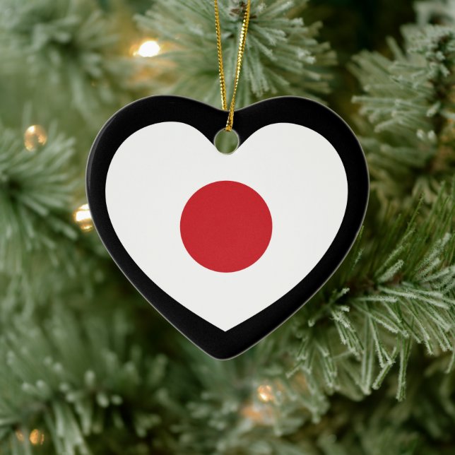 Japan | Japanese Flag Heart Ceramic Tree Decoration (Tree)