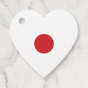 Japan Japanese Flag Heart Favour Tags