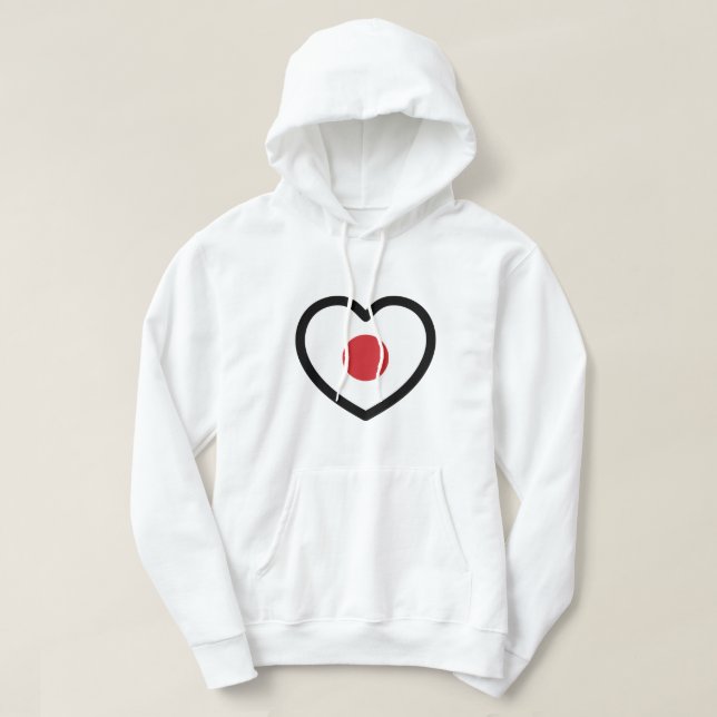 Japan | Japanese Flag Heart Hoodie (Design Front)
